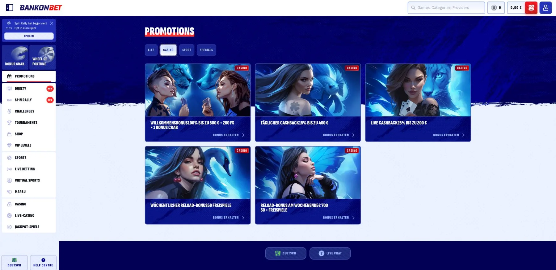 BankonBet Casino Aktionen