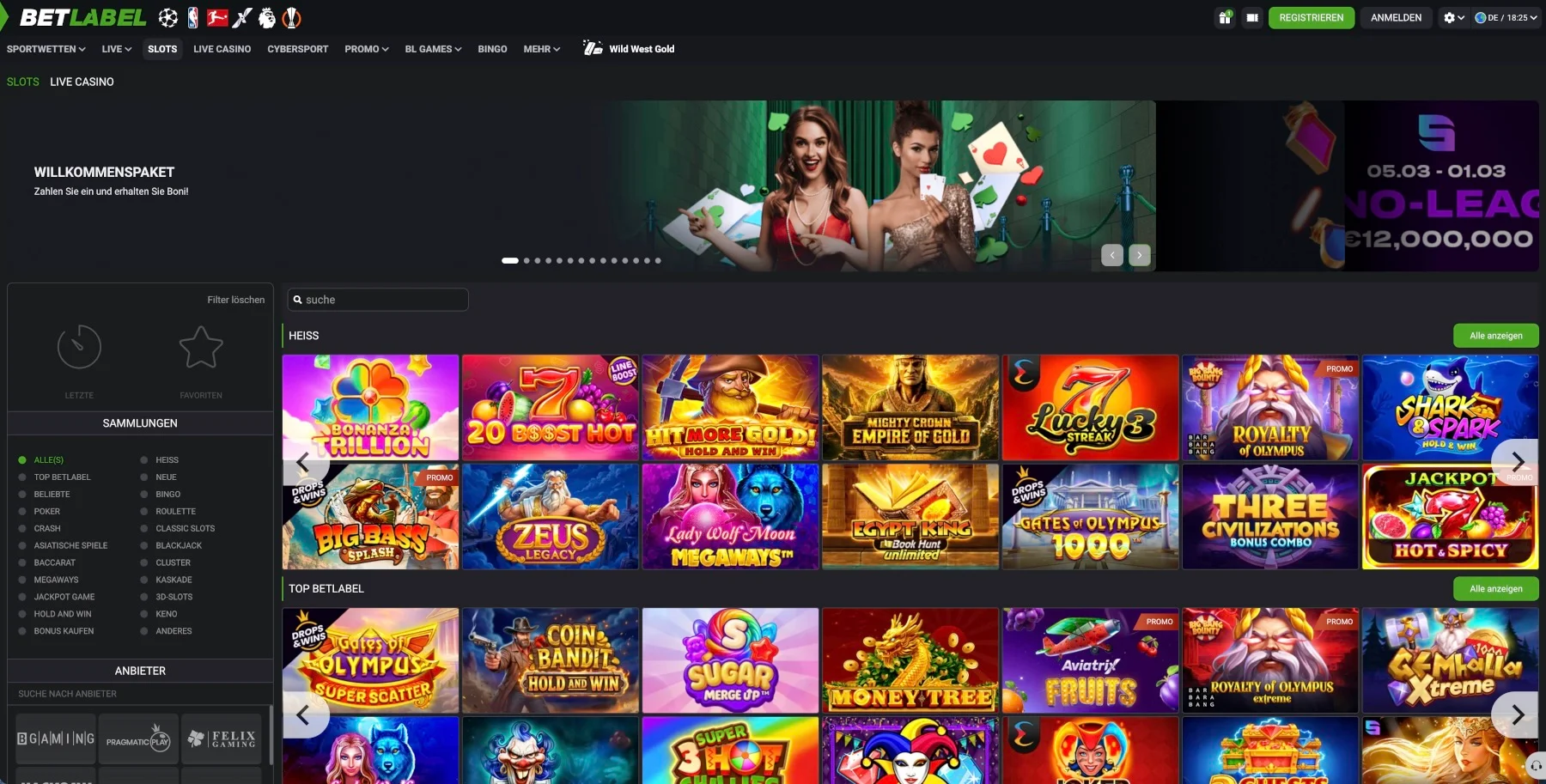 BetLabel Casino Bonus