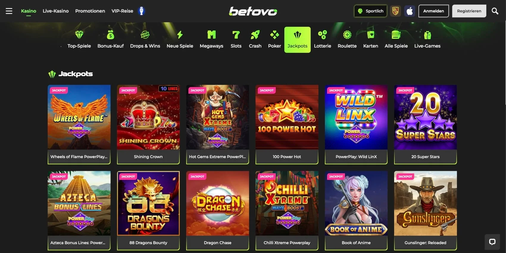 Betovo Casino Jackpots