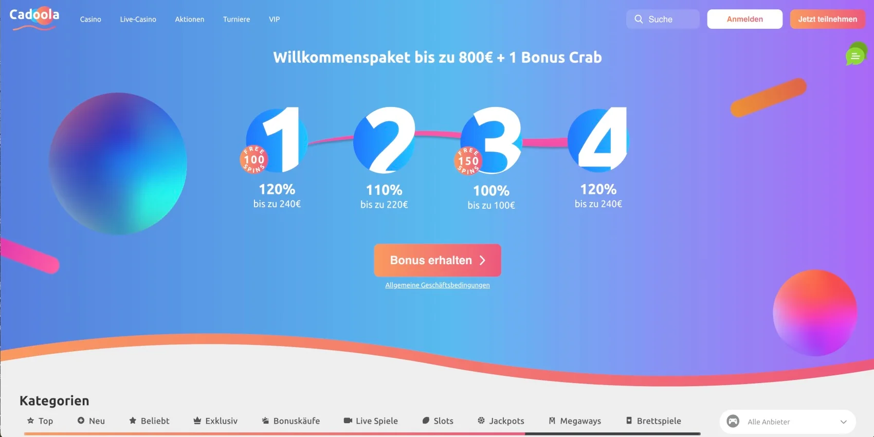 Cadoola Casino Bonus