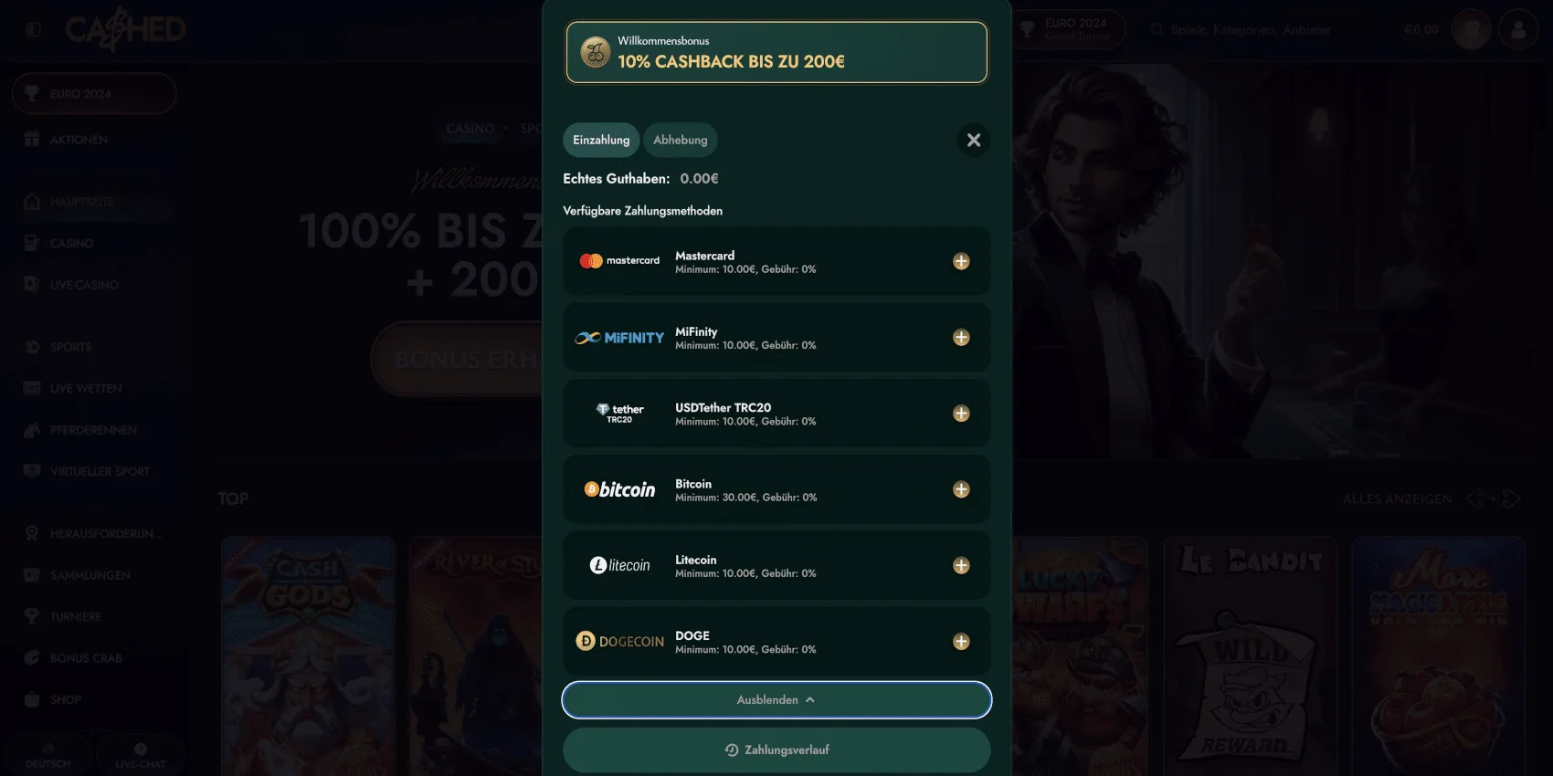 Cashed Casino Einzahlen
