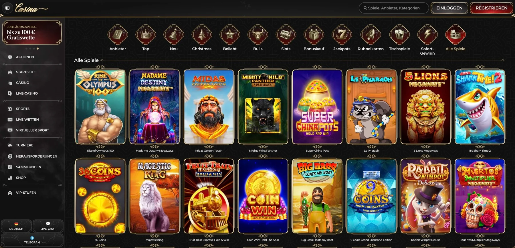 Casina Casino Alle Spiele