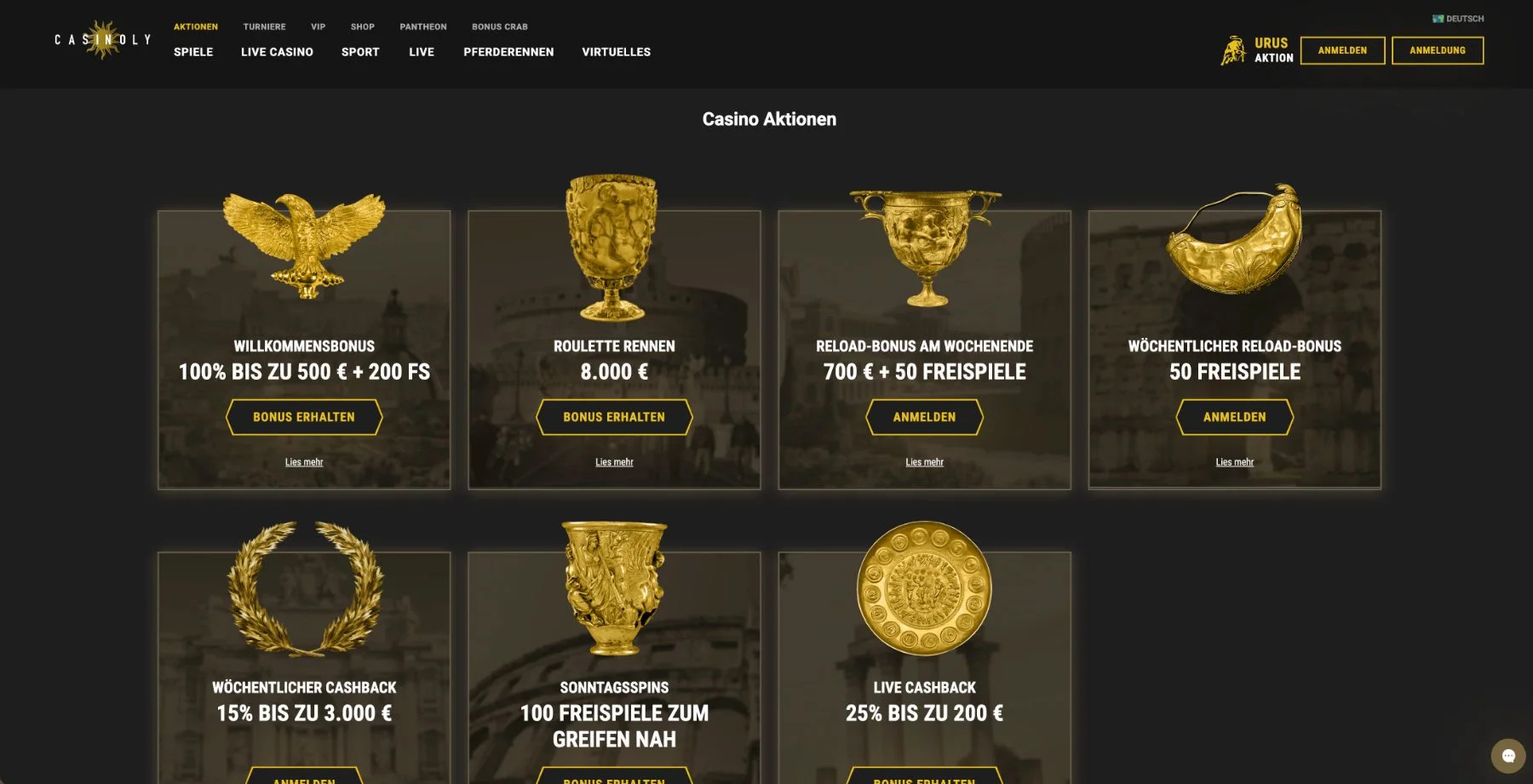 Casinoly Casino Aktionen