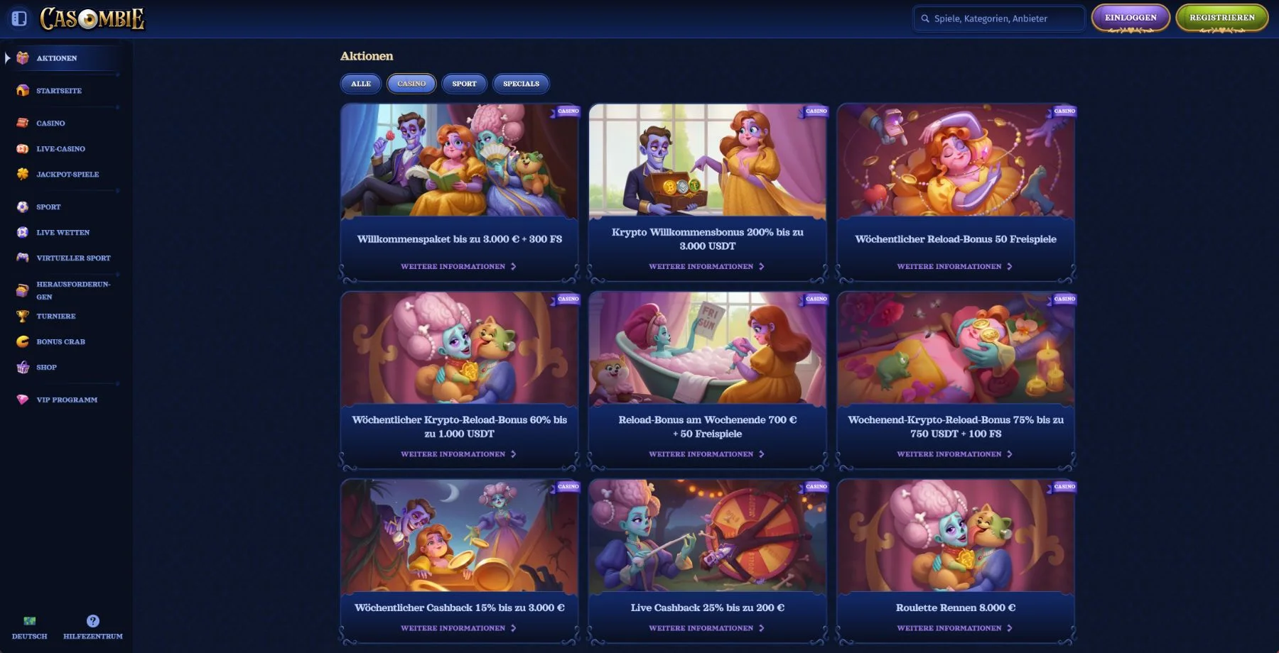 Casombie Casino Aktionen