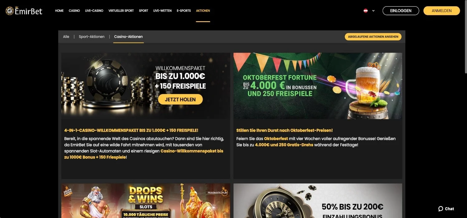 EmirBet Casino Aktionen