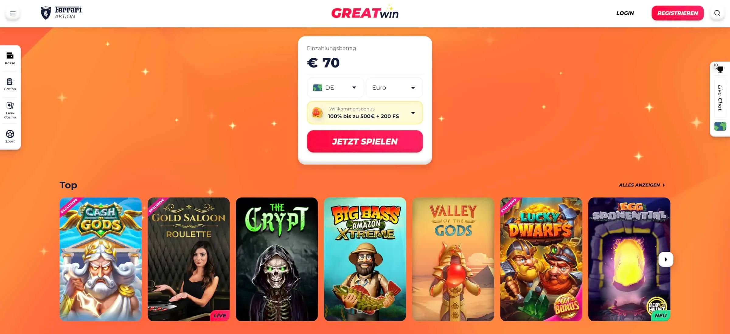 Greatwin Casino Bonus