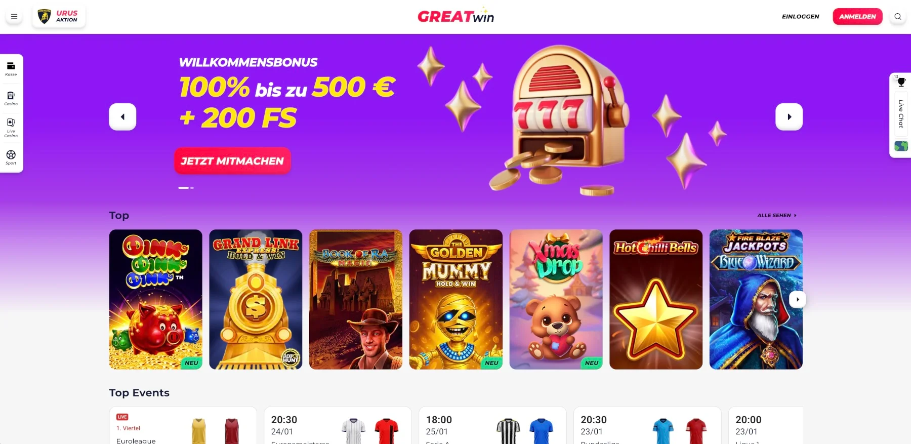 GreatWin Casino Bonus