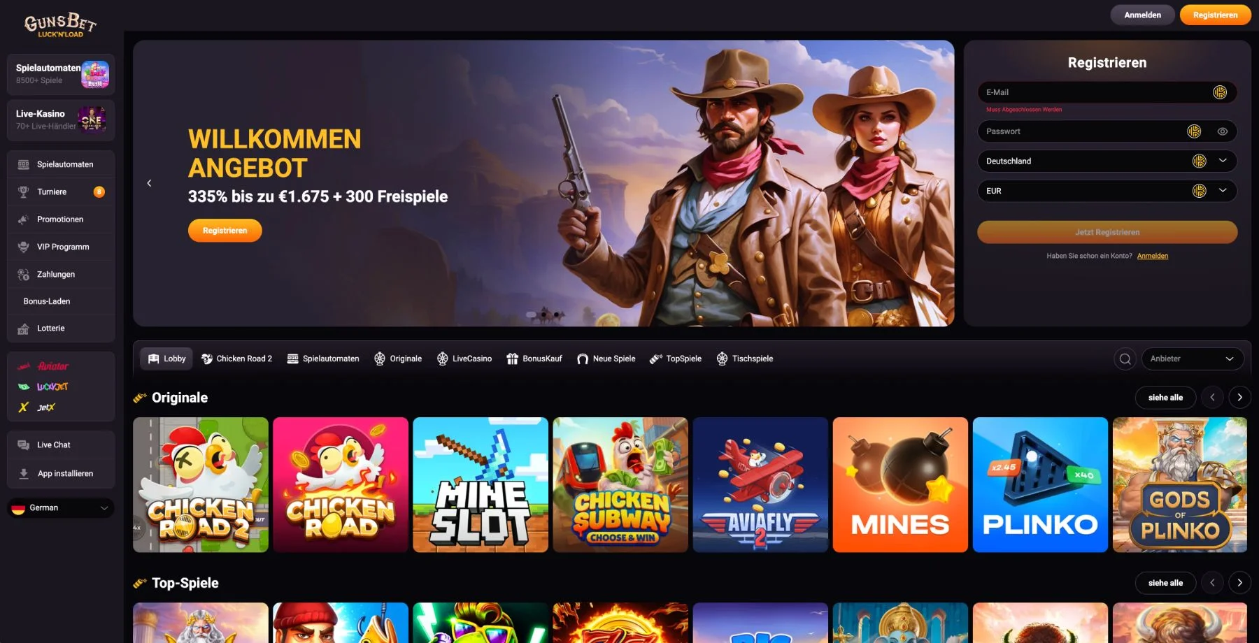 GunsBet Casino Bonus