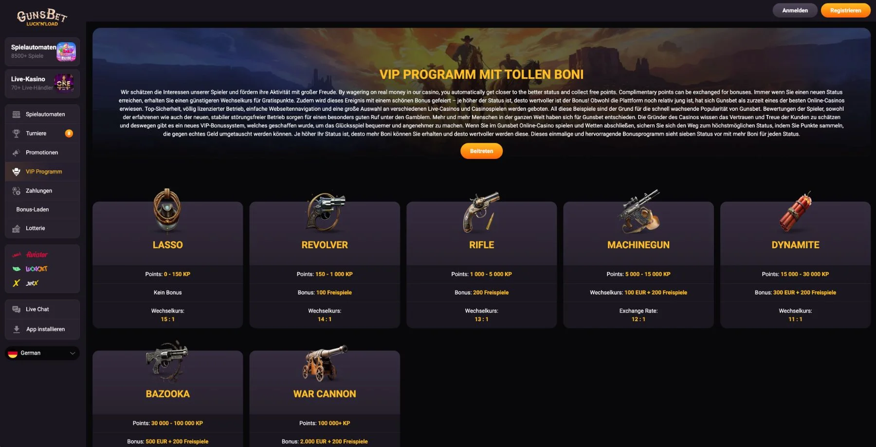 GunsBet Casino VIP