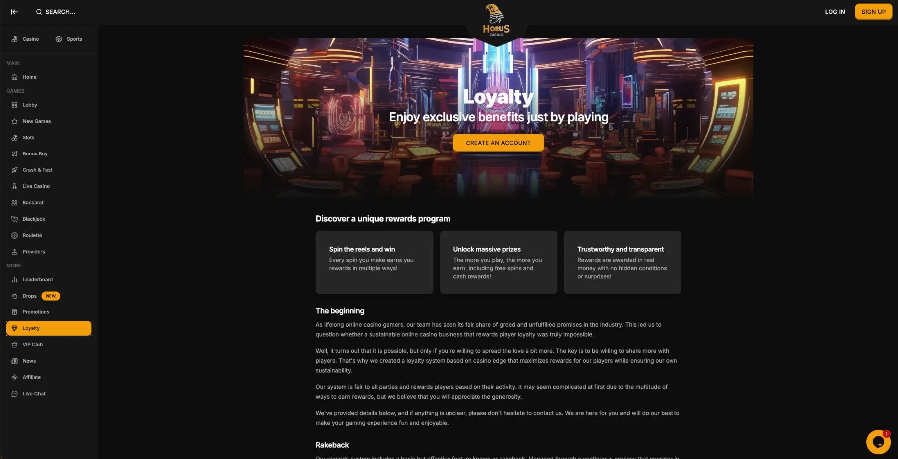 Horus Casino Loyality