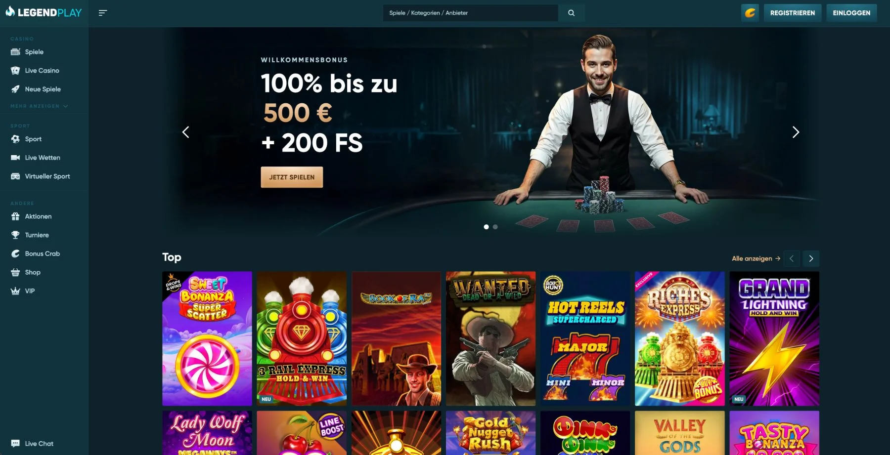 LegendPlay Casino Lobby