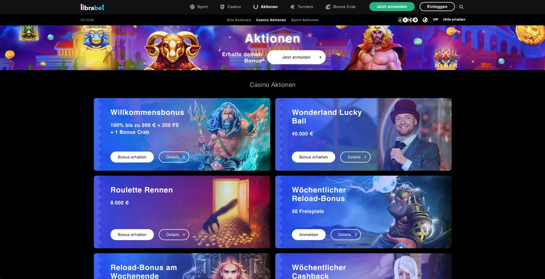 LibraBet Casino Aktionen