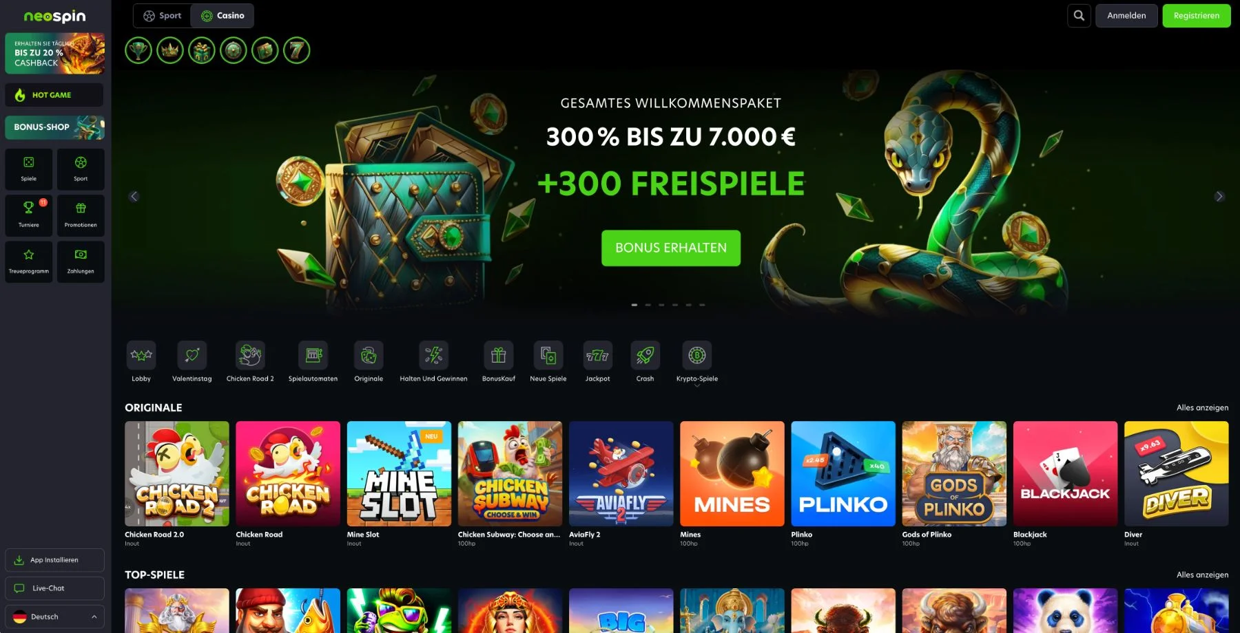 Neospin Casino Bonus