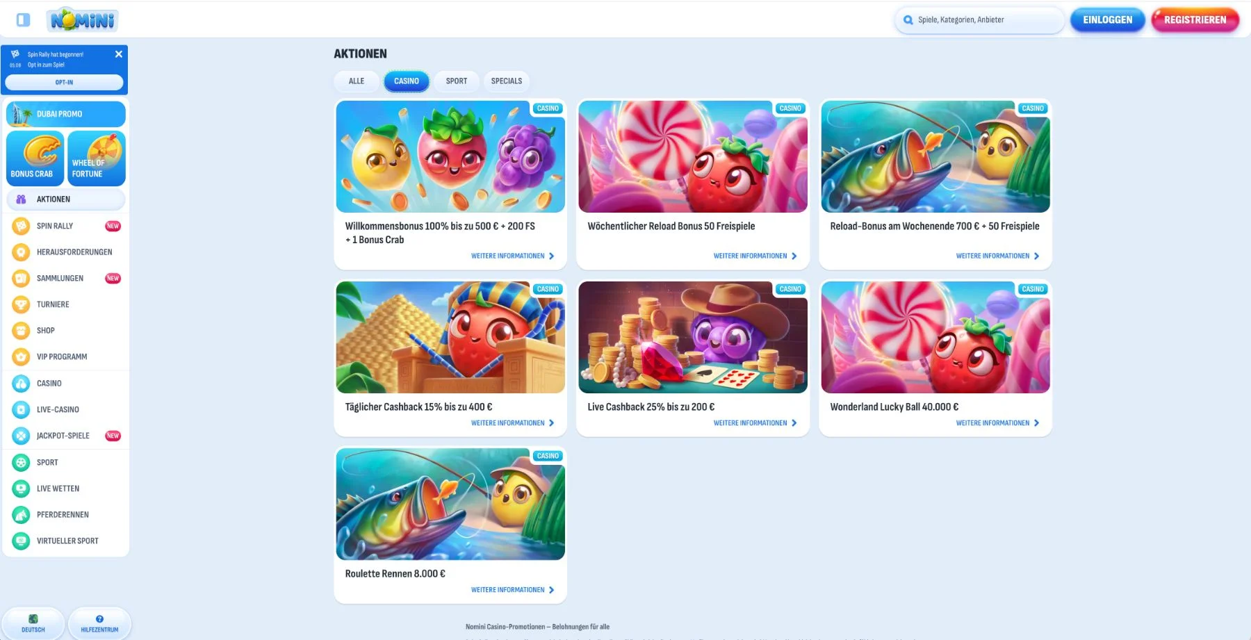 Nomini Casino Aktionen
