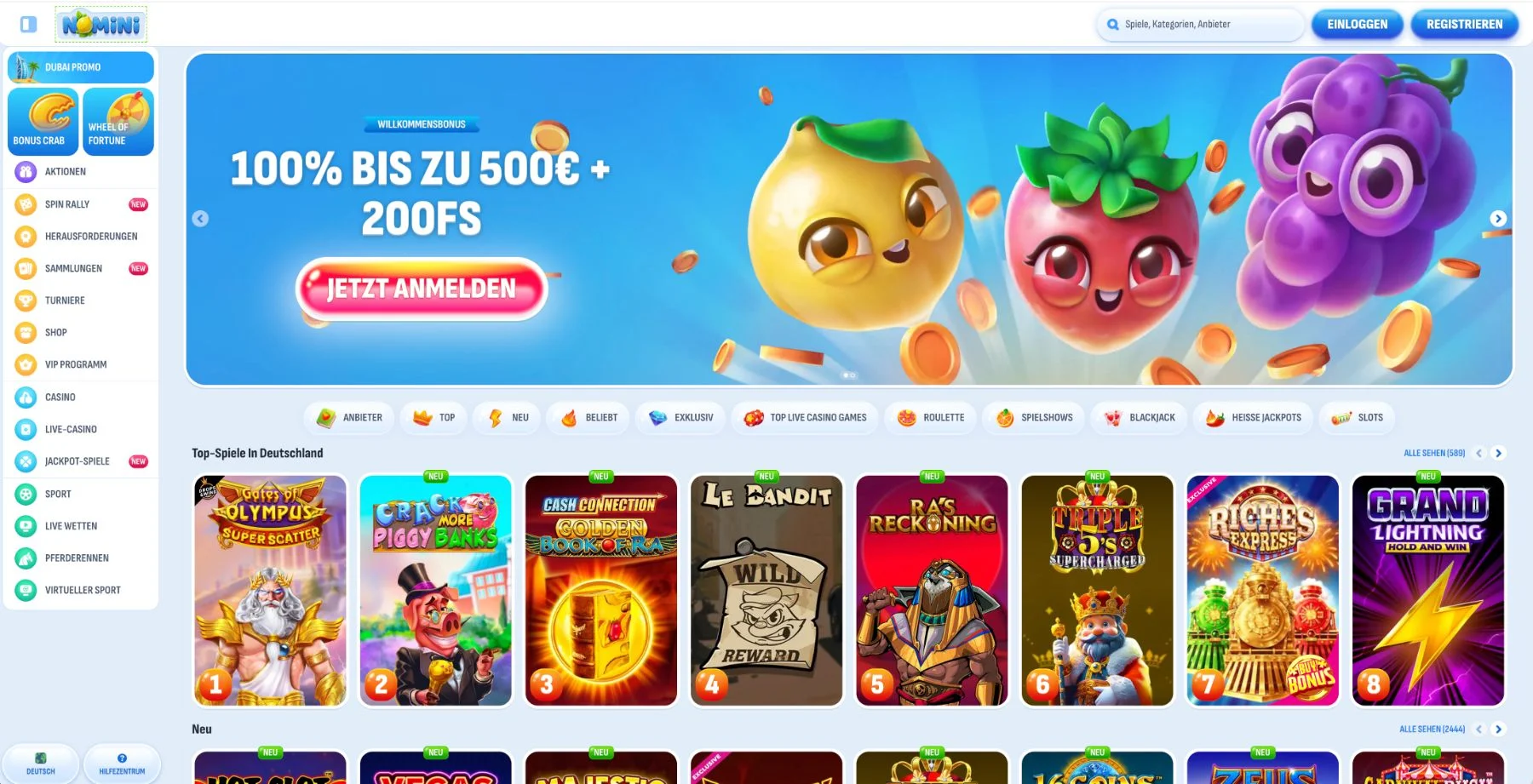 Nomini Casino Bonus