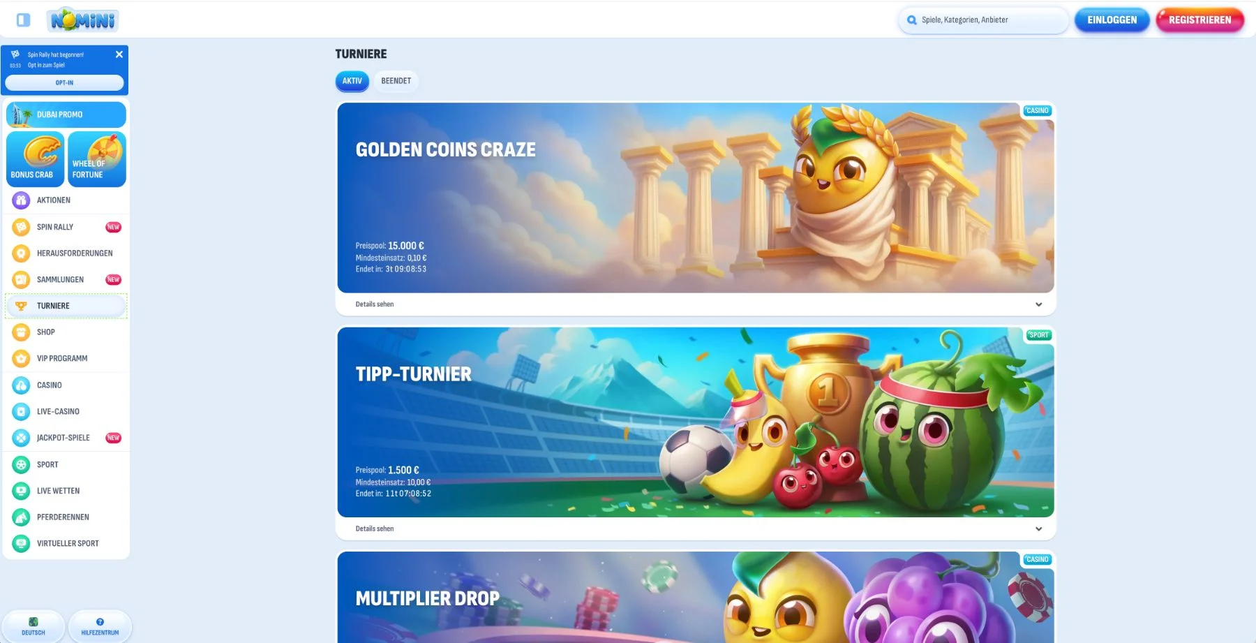 Nomini Casino Turniere