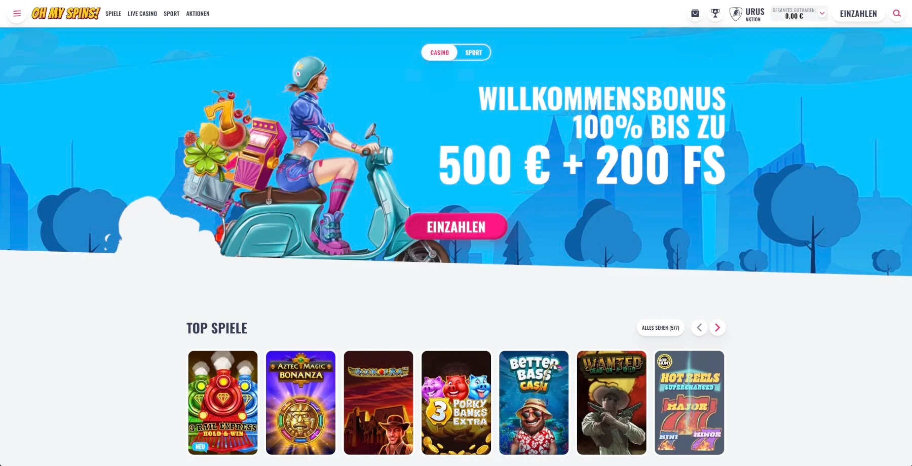 OhMySpins Casino Bonus