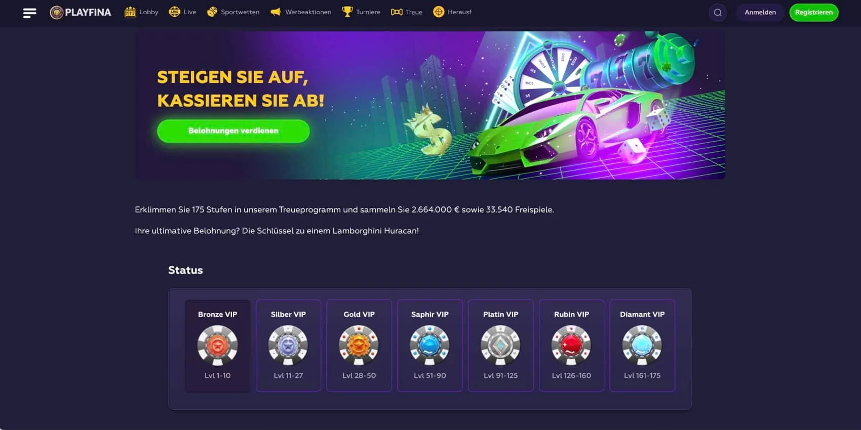 Playfina Casino Treueprogramm
