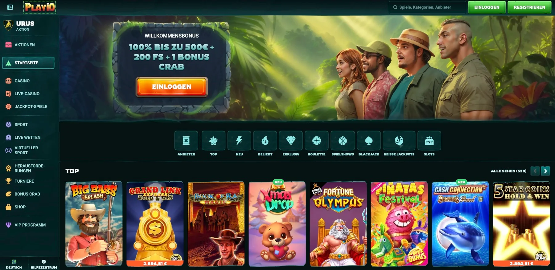Playio Casino Bonus