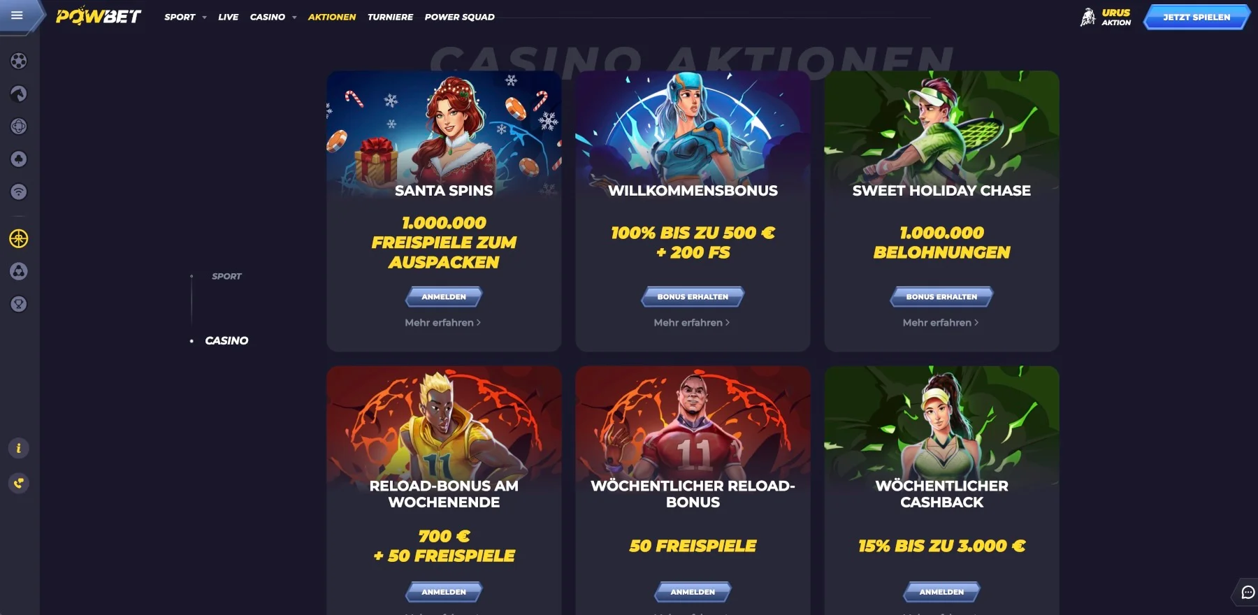 PowBet Casino Aktionen