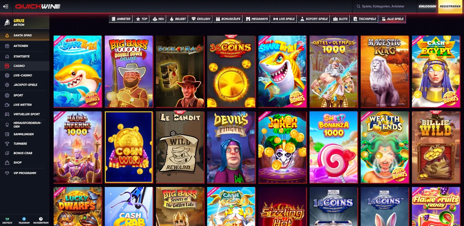 Quickwin Casino Alle Spiele