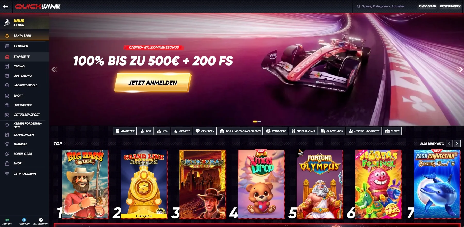 Quickwin Casino Bonus
