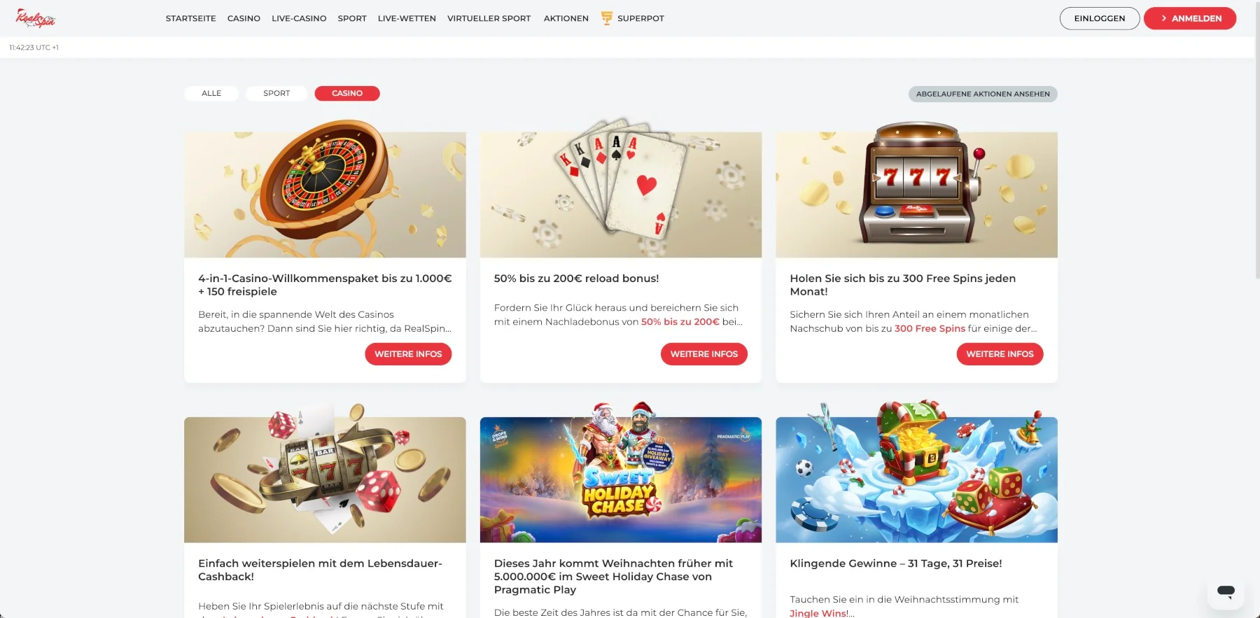 RealSpin Casino Aktionen