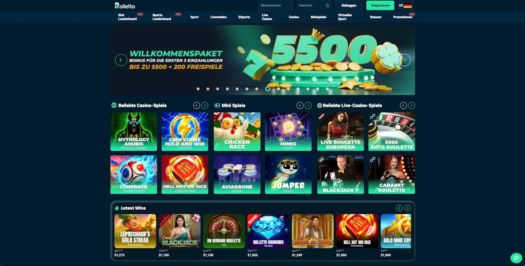 Rolletto Casino Bonus