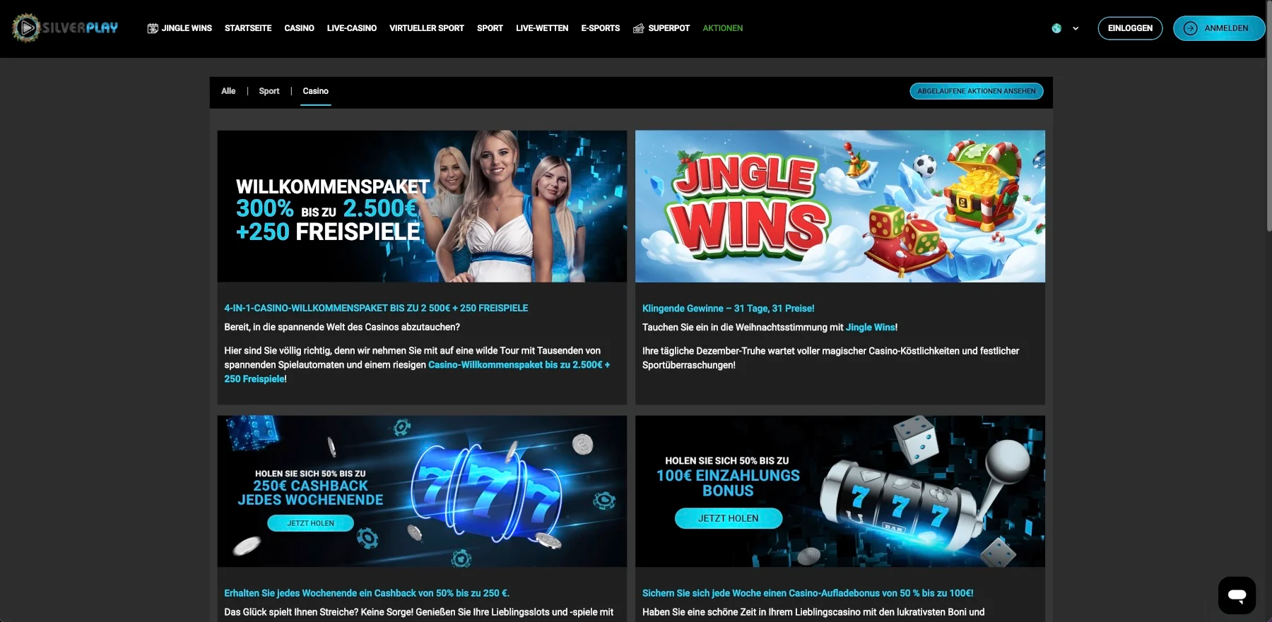 Silverplay Casino Aktionen
