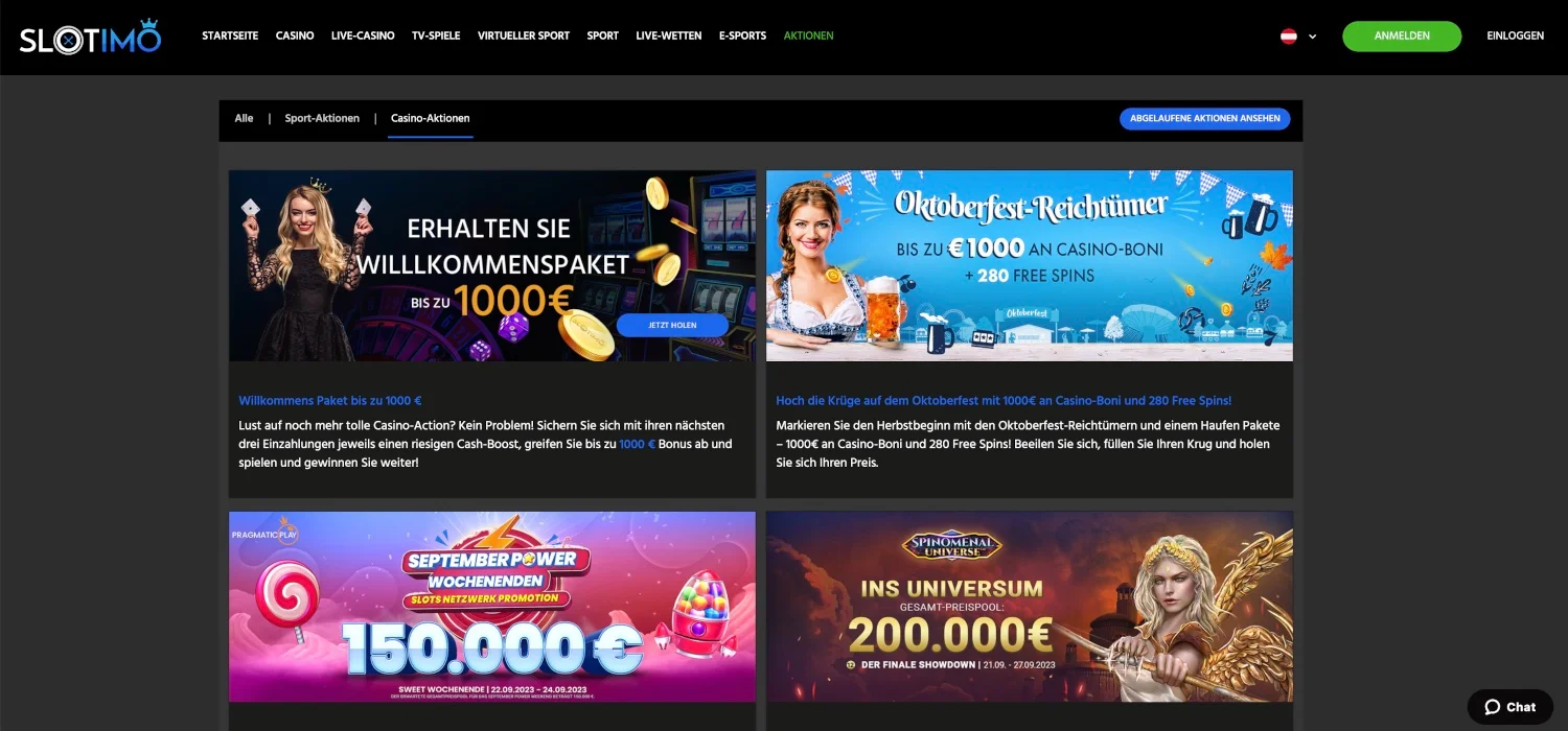 Slotimo Casino Aktionen
