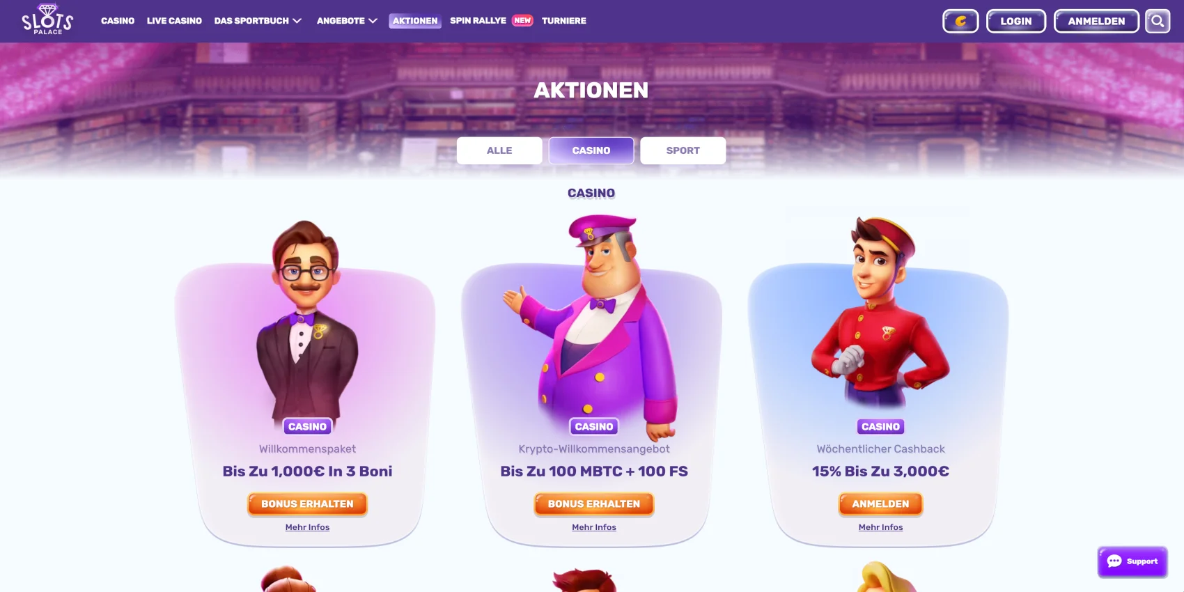 Slots Palace Casino Aktionen