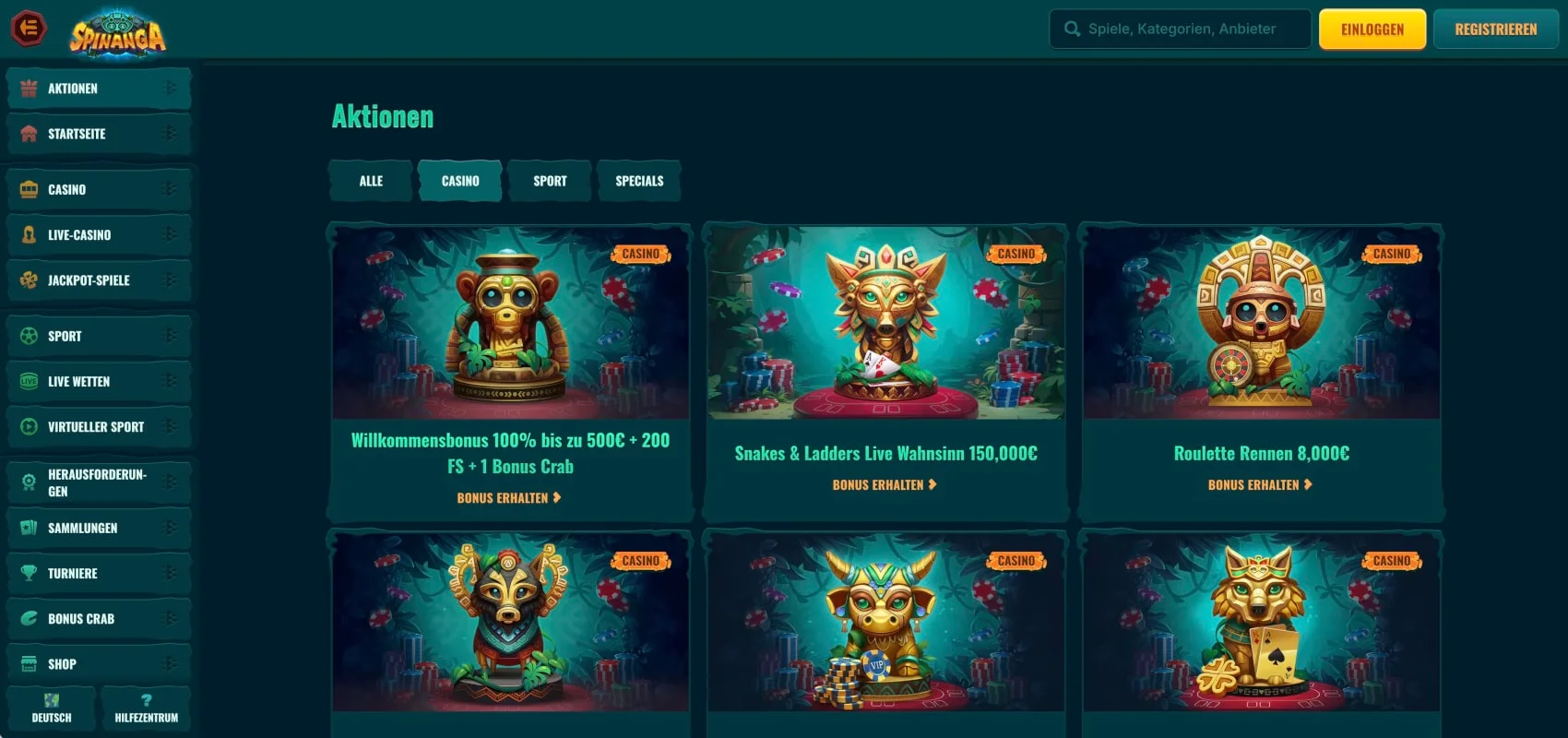 Spinanga Casino Aktionen