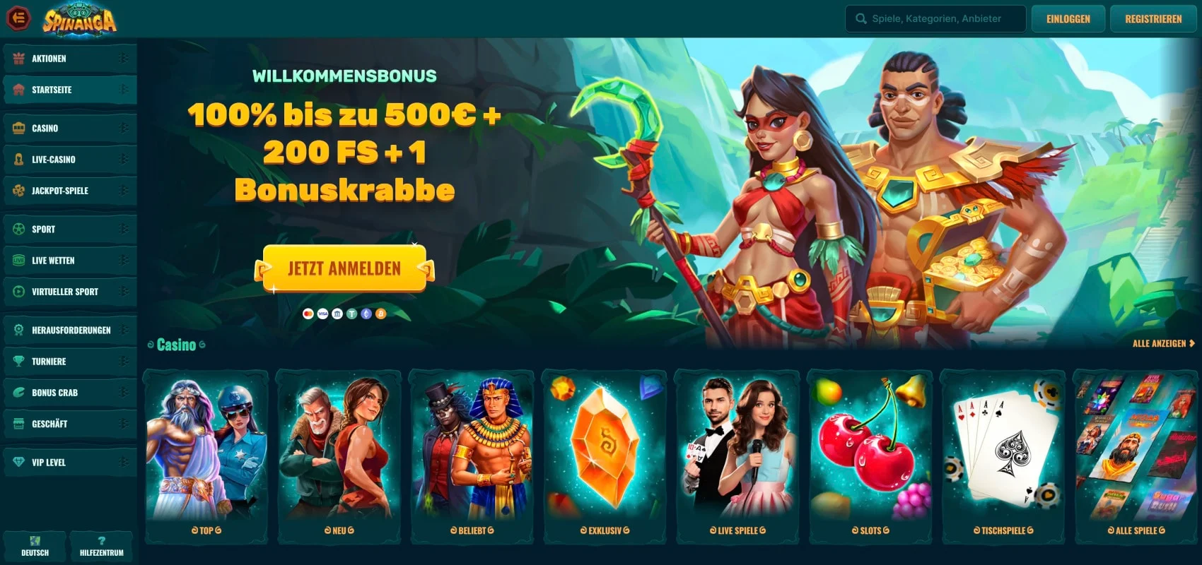 Spinanga Casino Bonus