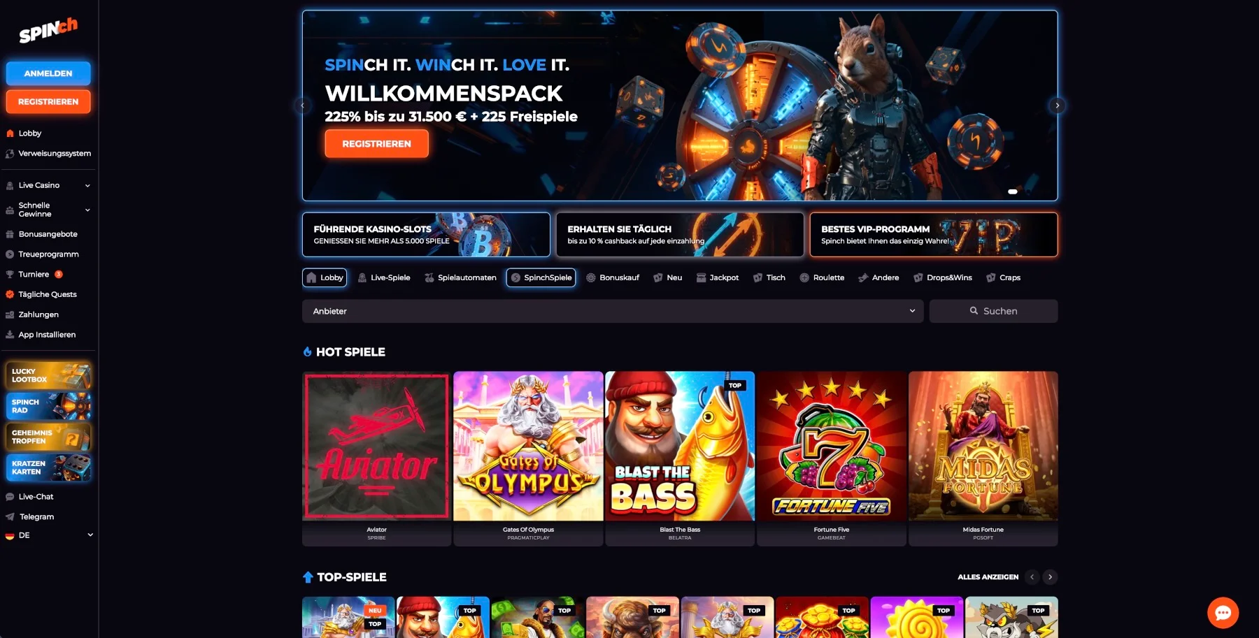 Spinch Casino Bonus