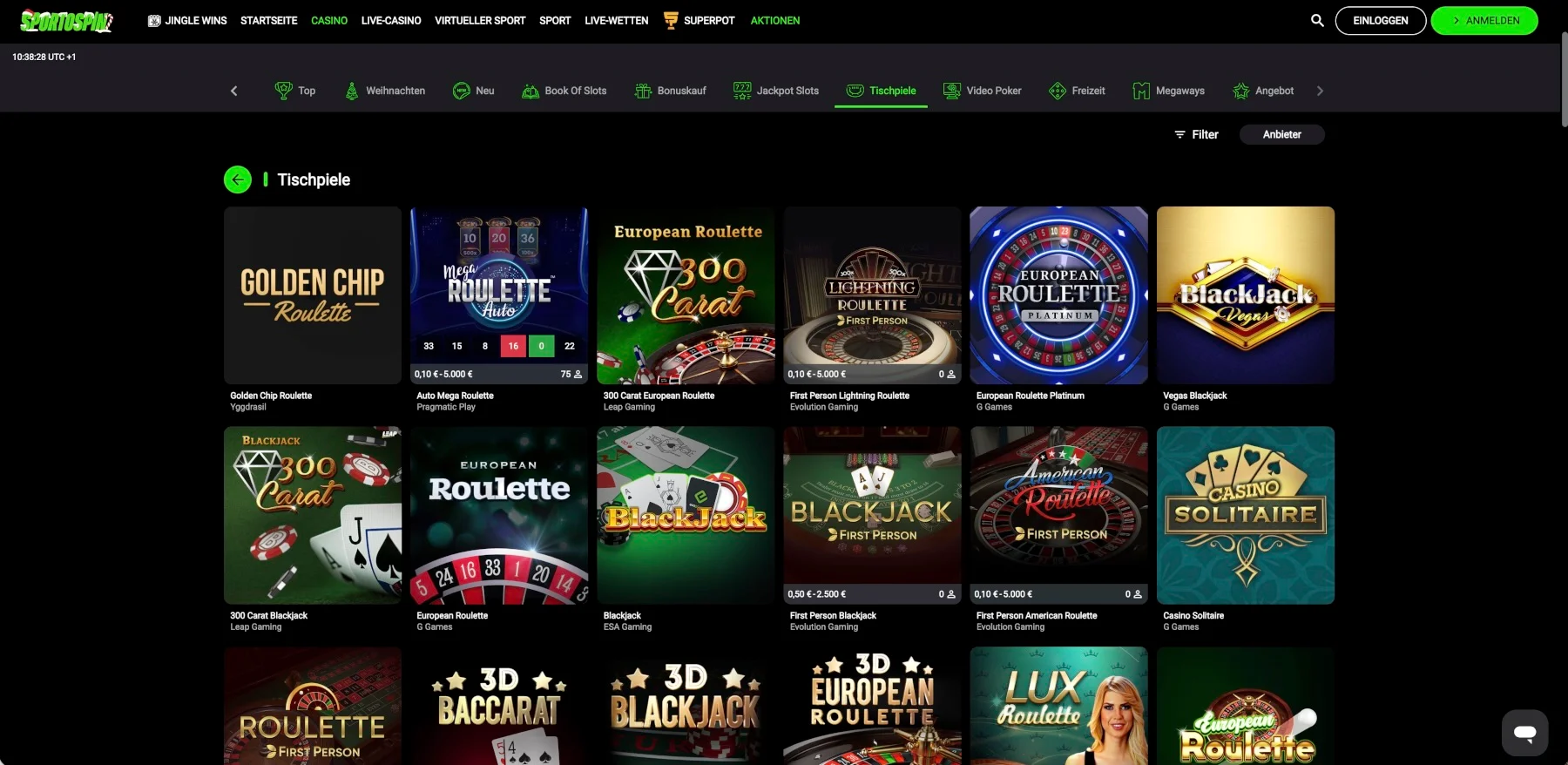 SportoSpin Casino Tischspiele