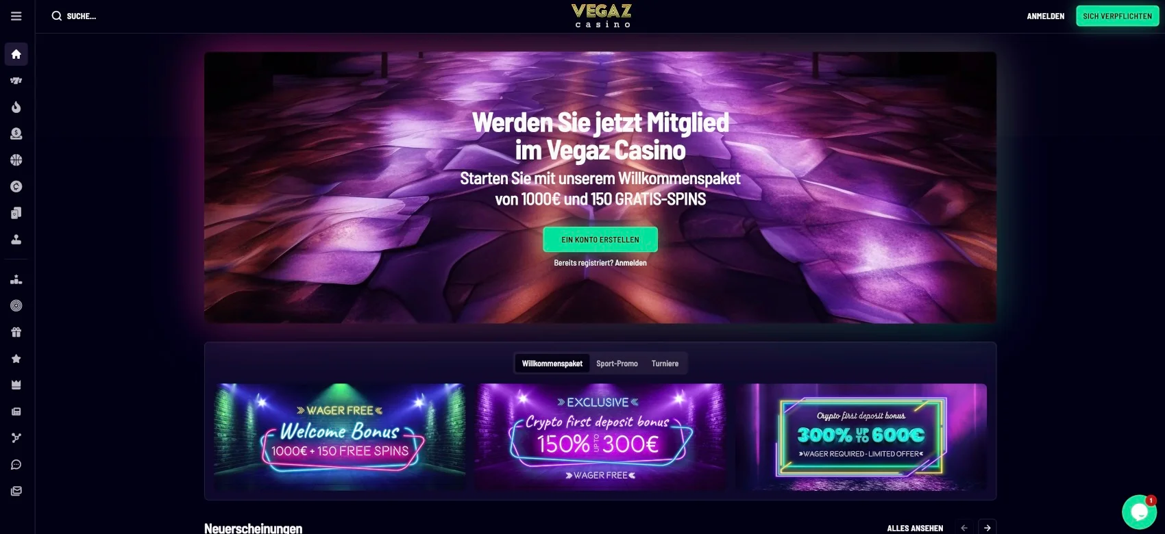 Vegaz Casino Bonus