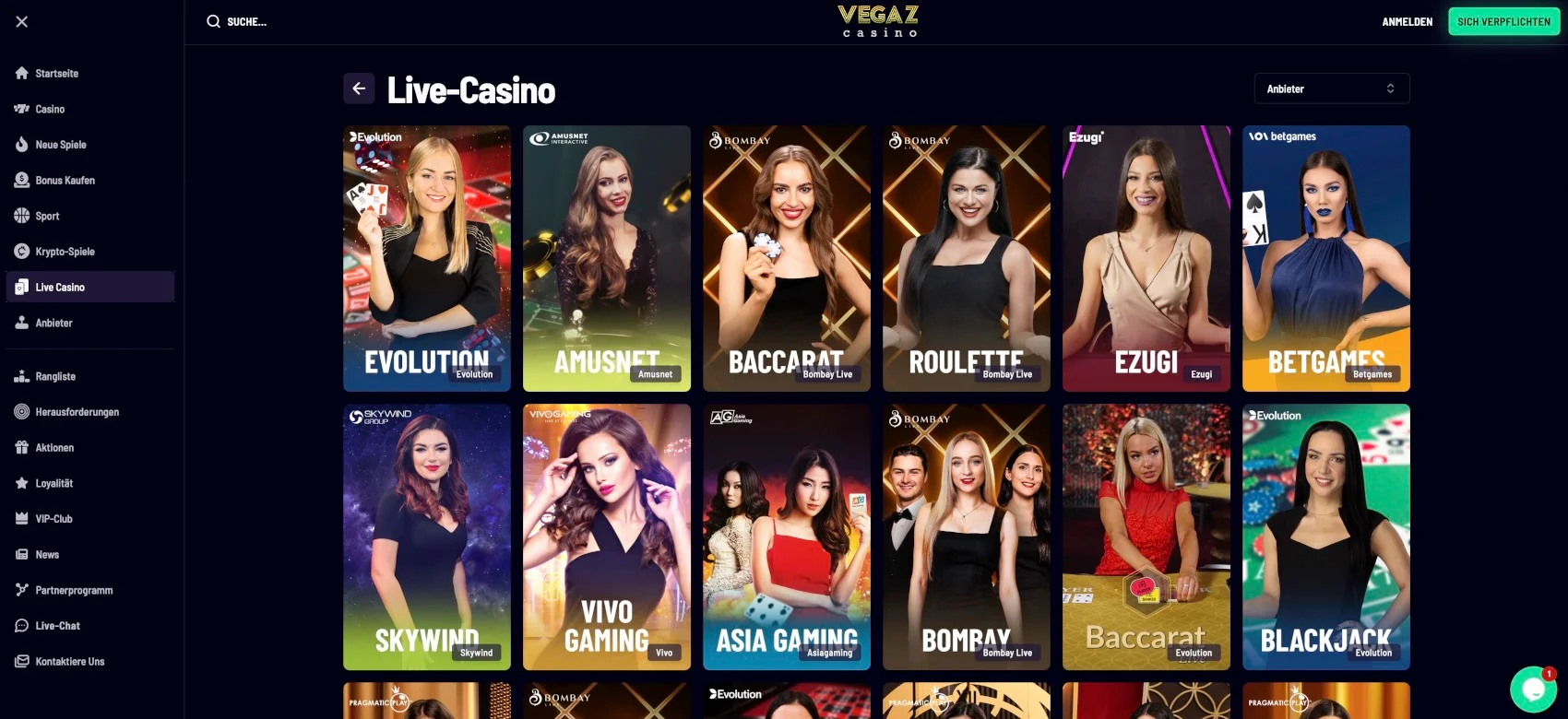 Vegaz Live-Casino