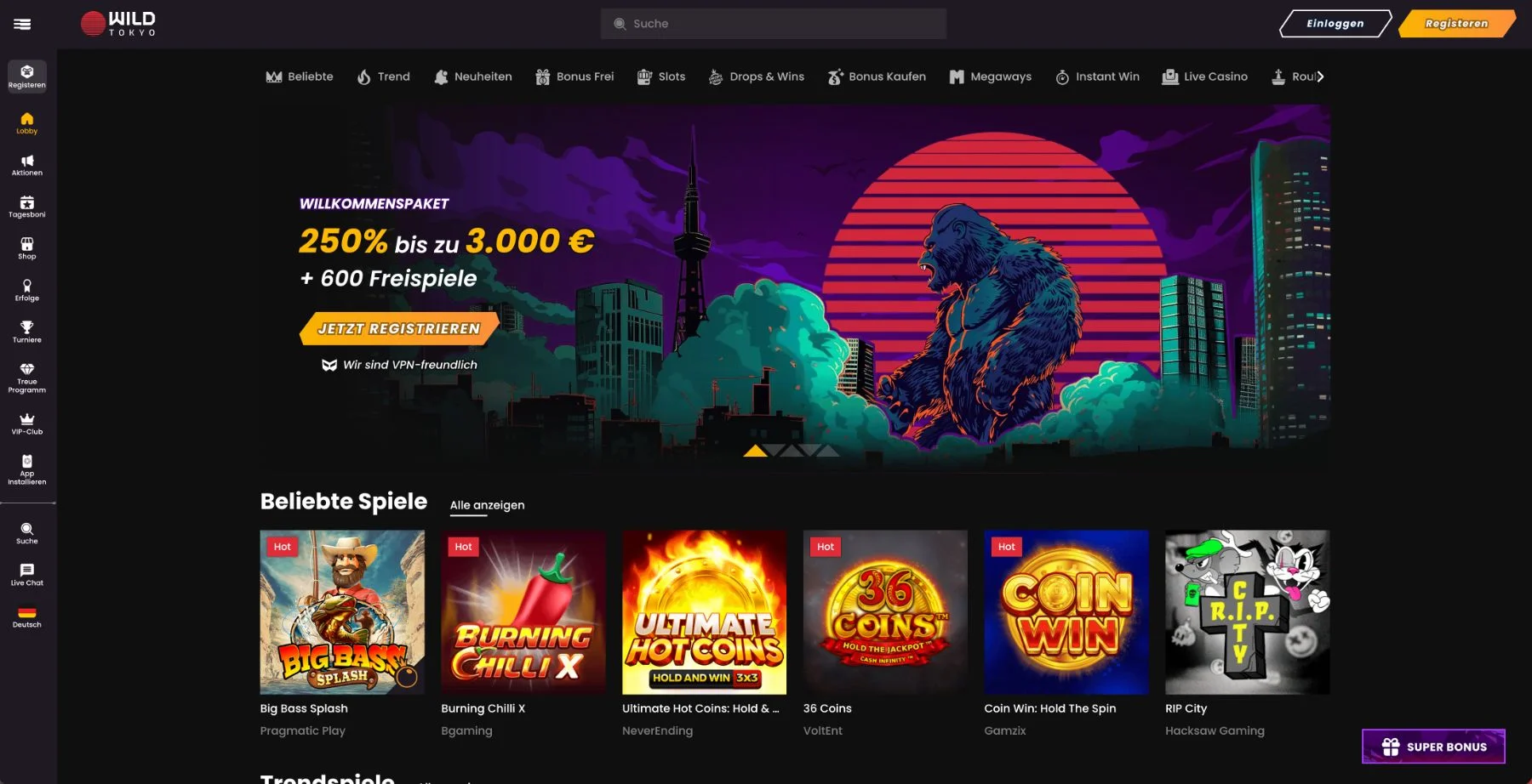 Wild Tokyo Casino Bonus