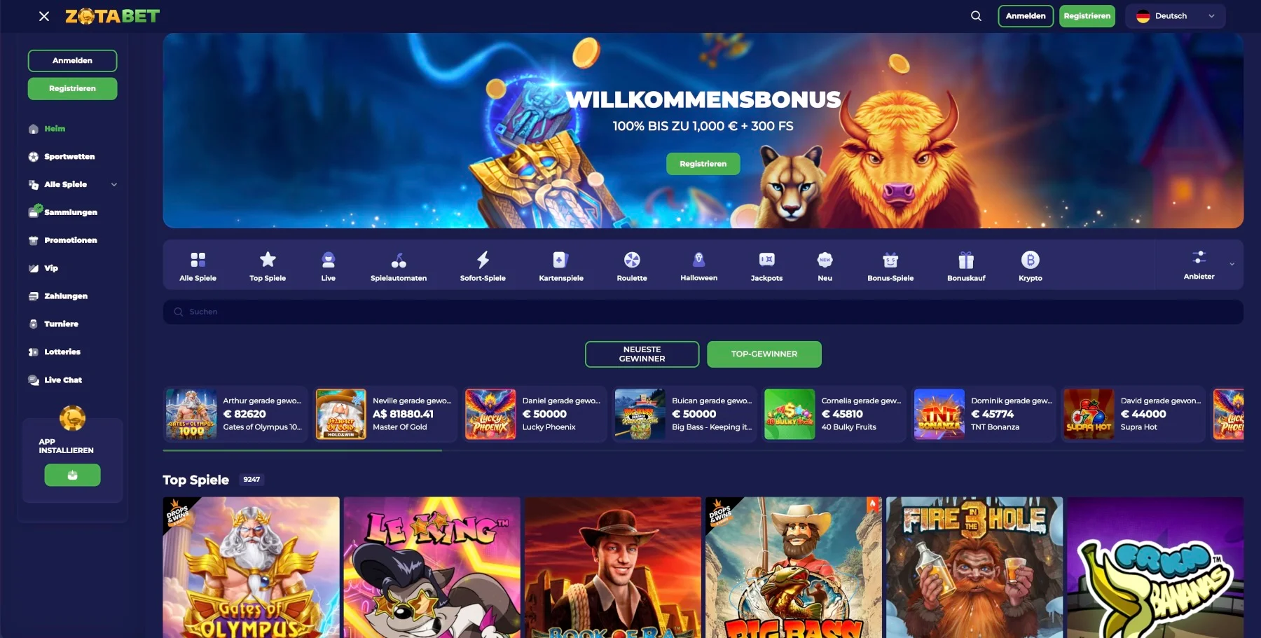 ZotaBet Casino Bonus
